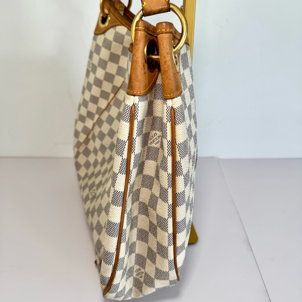 Louis Vuitton Galliera PM Shoulder Bag In Damier Azur Logo Print W Gold Hardware - Picture 7 of 16